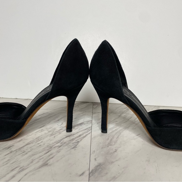 Vince D’Orsay Pointy Toe Black Suede Pump 7 1/2 M - Picture 8 of 15